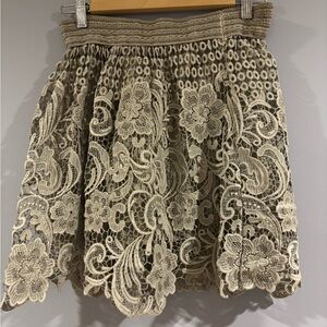 Alegria Cream Lace Mini Skirt